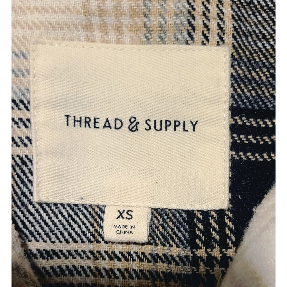 Thread & Supply Tan Black Cozy Plaid Button Up - Picture 6 of 6
